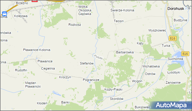 mapa Puszki, Puszki na mapie Targeo