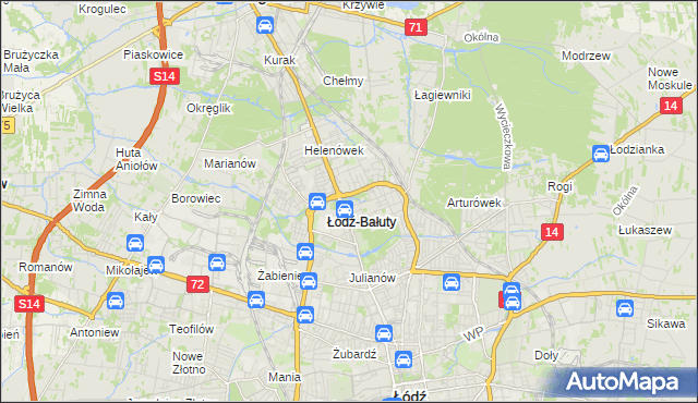 mapa Radogoszcz gmina Łódź, Radogoszcz gmina Łódź na mapie Targeo