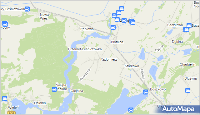 mapa Radomierz gmina Przemęt, Radomierz gmina Przemęt na mapie Targeo