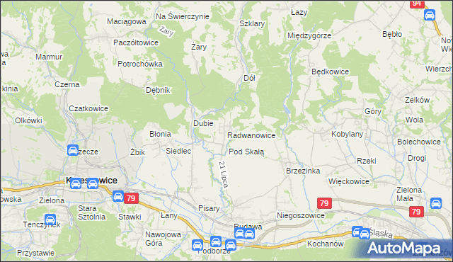 mapa Radwanowice, Radwanowice na mapie Targeo