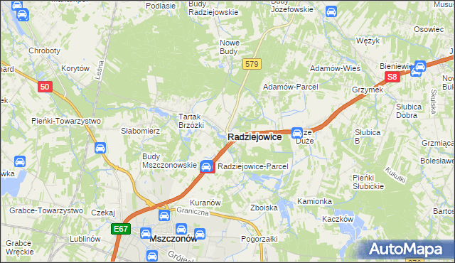 mapa Radziejowice, Radziejowice na mapie Targeo