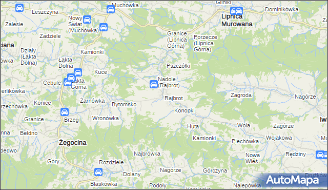 mapa Rajbrot, Rajbrot na mapie Targeo