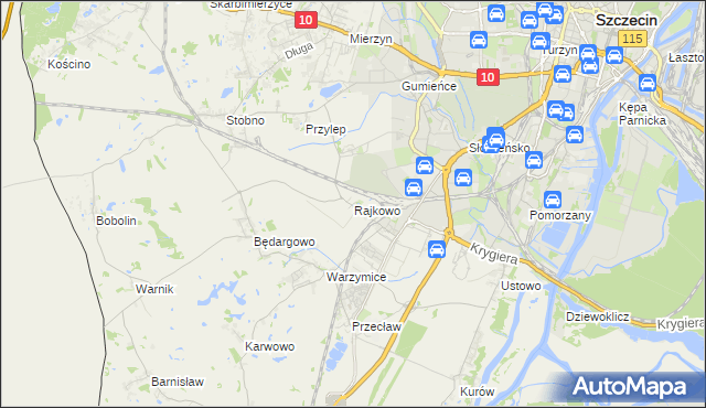 mapa Rajkowo, Rajkowo na mapie Targeo