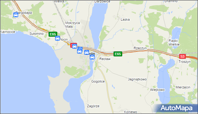 mapa Recław, Recław na mapie Targeo