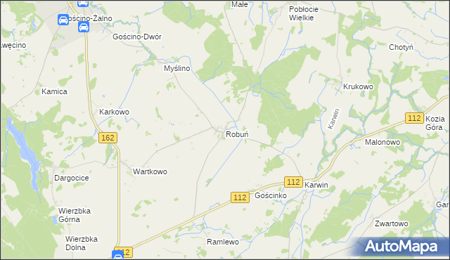 mapa Robuń, Robuń na mapie Targeo