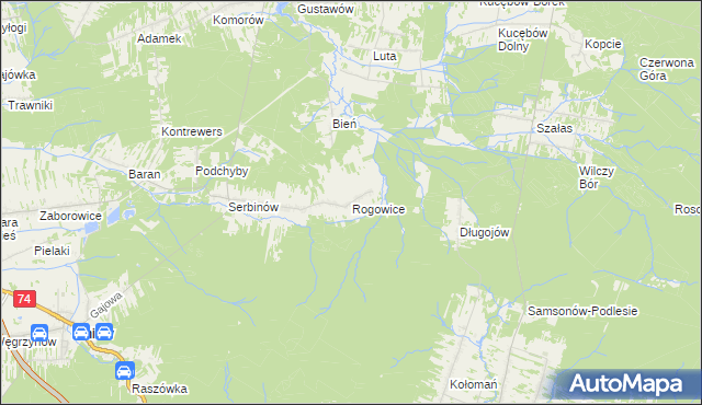 mapa Rogowice, Rogowice na mapie Targeo