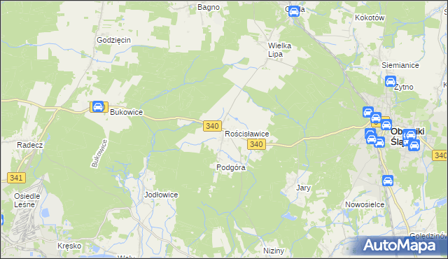 mapa Rościsławice, Rościsławice na mapie Targeo