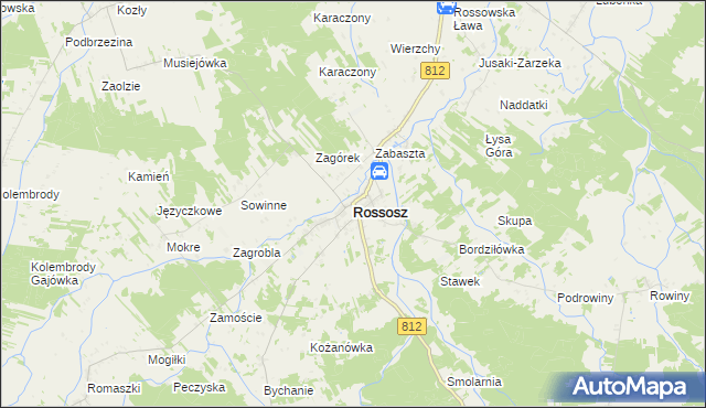 mapa Rossosz powiat bialski, Rossosz powiat bialski na mapie Targeo