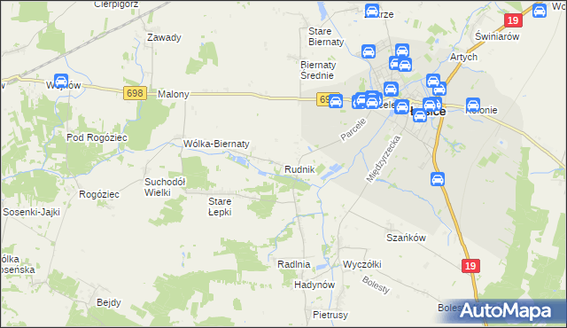mapa Rudnik gmina Łosice, Rudnik gmina Łosice na mapie Targeo