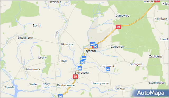 mapa Rychtal, Rychtal na mapie Targeo