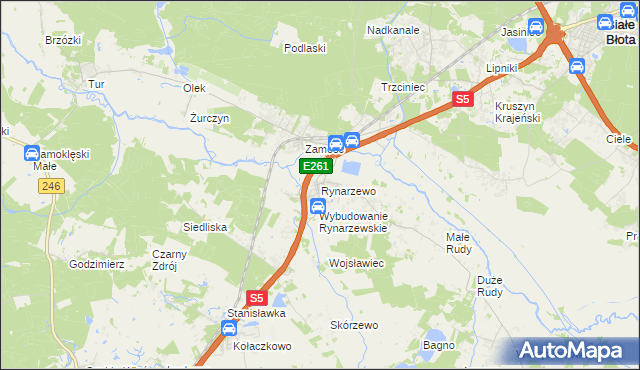 mapa Rynarzewo, Rynarzewo na mapie Targeo