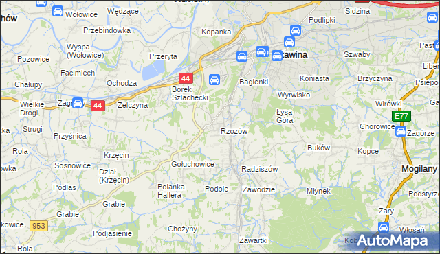 mapa Rzozów, Rzozów na mapie Targeo