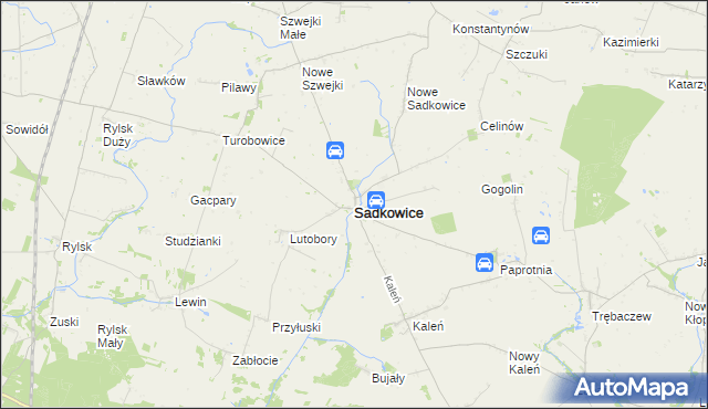 mapa Sadkowice powiat rawski, Sadkowice powiat rawski na mapie Targeo