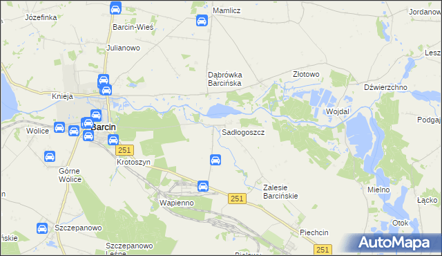 mapa Sadłogoszcz, Sadłogoszcz na mapie Targeo