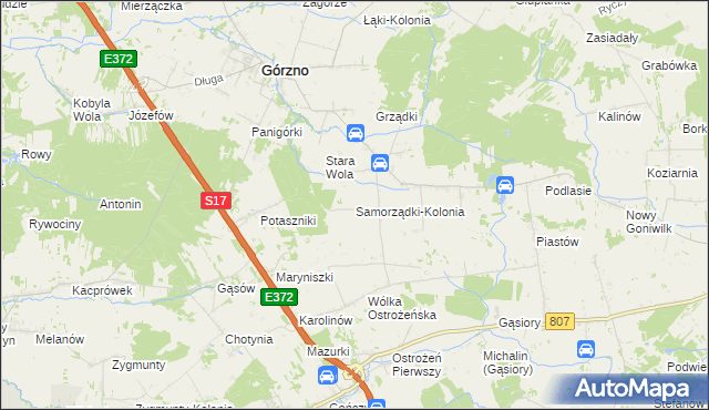 mapa Samorządki-Kolonia, Samorządki-Kolonia na mapie Targeo