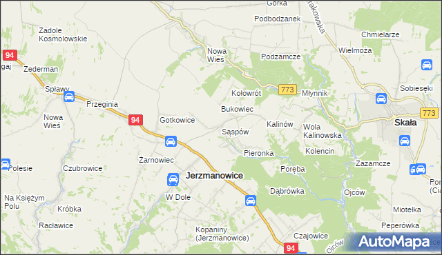 mapa Sąspów, Sąspów na mapie Targeo