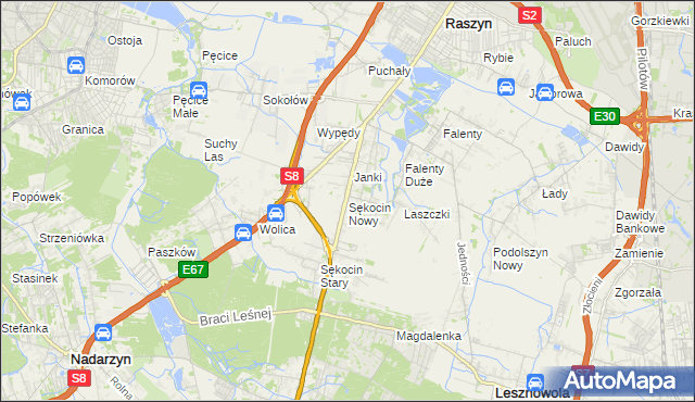 mapa Sękocin Nowy, Sękocin Nowy na mapie Targeo