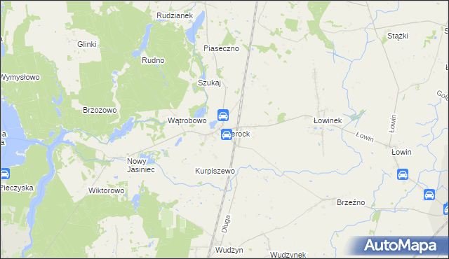 mapa Serock gmina Pruszcz, Serock gmina Pruszcz na mapie Targeo