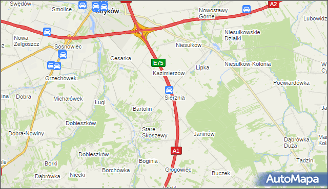 mapa Sierżnia, Sierżnia na mapie Targeo