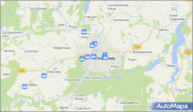 mapa Skarszewy powiat starogardzki, Skarszewy powiat starogardzki na mapie Targeo