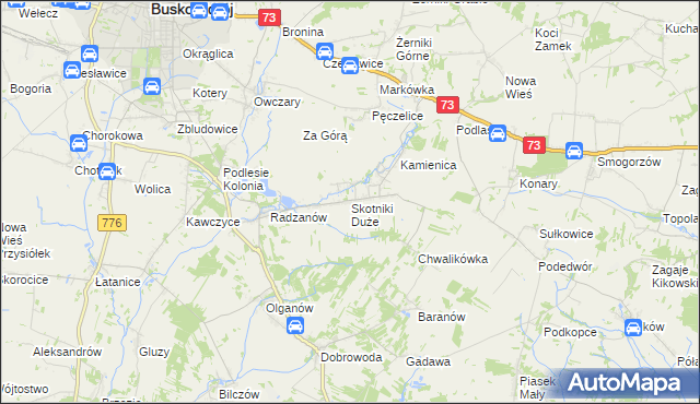 mapa Skotniki Duże, Skotniki Duże na mapie Targeo