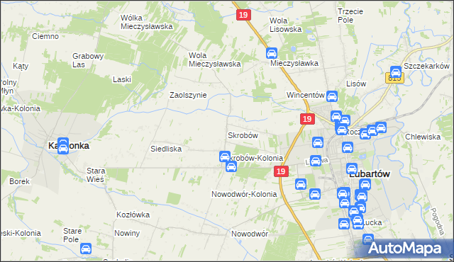 mapa Skrobów, Skrobów na mapie Targeo