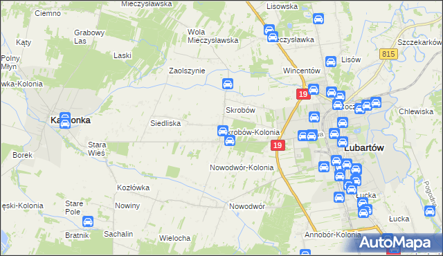 mapa Skrobów-Kolonia, Skrobów-Kolonia na mapie Targeo