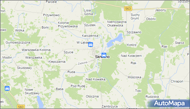 mapa Skrwilno, Skrwilno na mapie Targeo