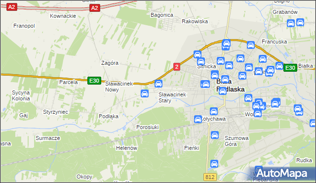 mapa Sławacinek Stary, Sławacinek Stary na mapie Targeo