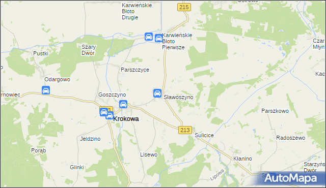 mapa Sławoszyno, Sławoszyno na mapie Targeo