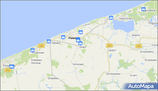 mapa Śliwin, Śliwin na mapie Targeo