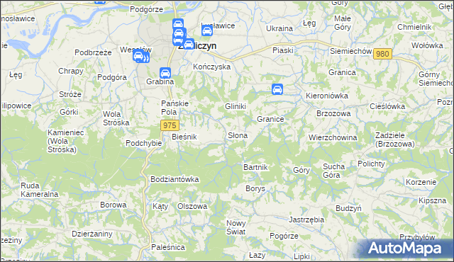 mapa Słona, Słona na mapie Targeo
