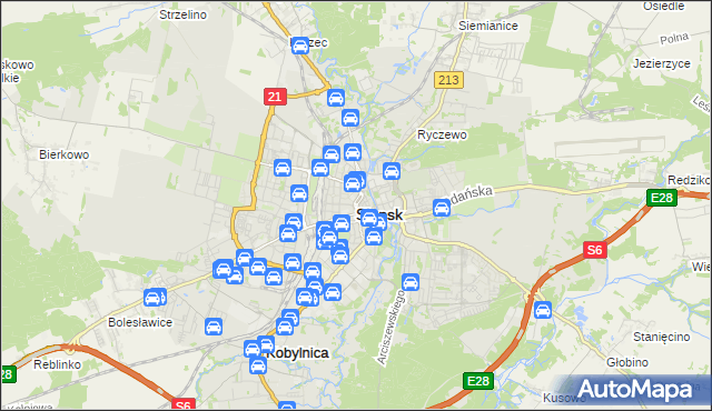 mapa Słupska, Słupsk na mapie Targeo