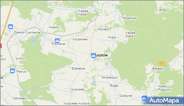 mapa Słuszków, Słuszków na mapie Targeo