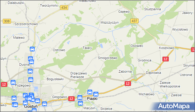 mapa Smogorzewo gmina Piaski, Smogorzewo gmina Piaski na mapie Targeo
