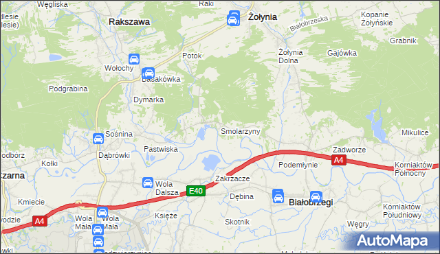 mapa Smolarzyny, Smolarzyny na mapie Targeo