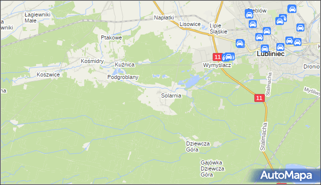 mapa Solarnia gmina Pawonków, Solarnia gmina Pawonków na mapie Targeo
