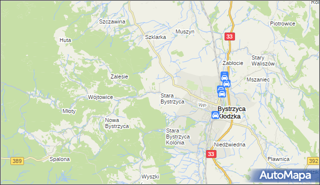 mapa Stara Bystrzyca, Stara Bystrzyca na mapie Targeo