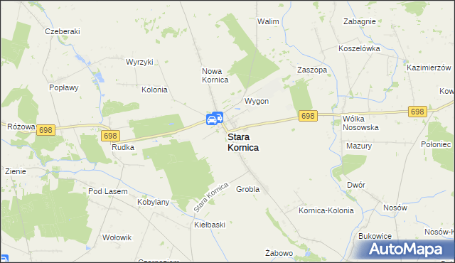 mapa Stara Kornica, Stara Kornica na mapie Targeo