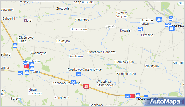 mapa Starczewo Wielkie, Starczewo Wielkie na mapie Targeo