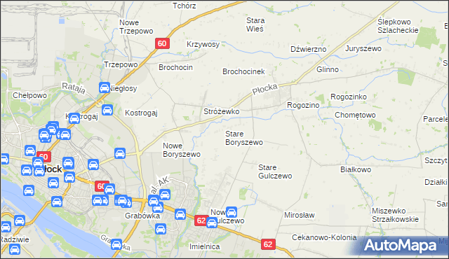 mapa Stare Boryszewo, Stare Boryszewo na mapie Targeo