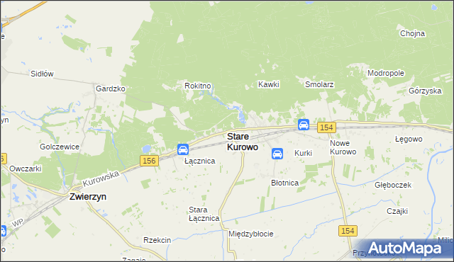 mapa Stare Kurowo, Stare Kurowo na mapie Targeo