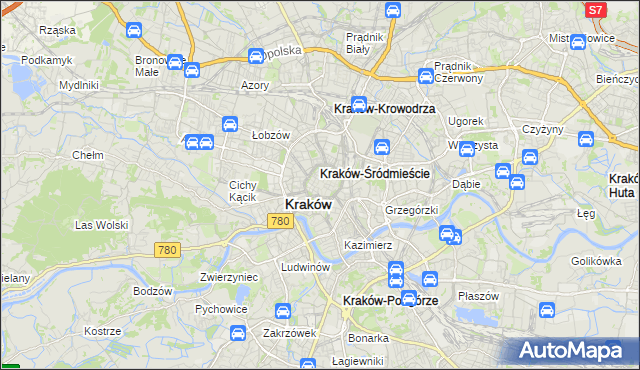 mapa Stare Miasto gmina Kraków, Stare Miasto gmina Kraków na mapie Targeo