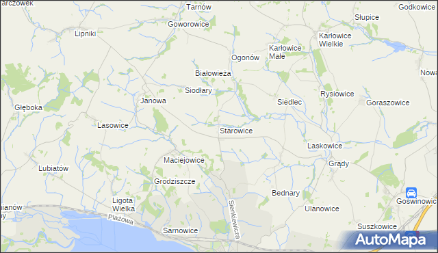 mapa Starowice gmina Otmuchów, Starowice gmina Otmuchów na mapie Targeo