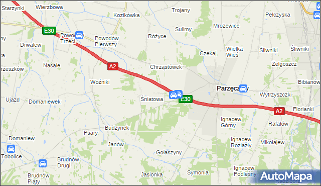 mapa Stary Chrząstów, Stary Chrząstów na mapie Targeo