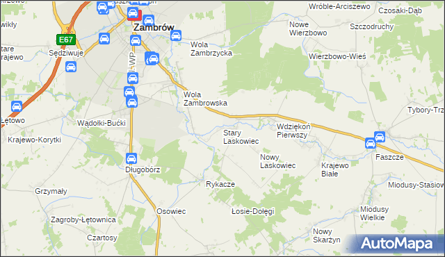 mapa Stary Laskowiec, Stary Laskowiec na mapie Targeo