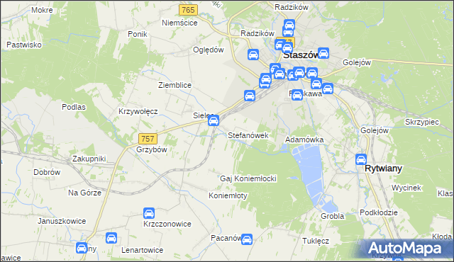 mapa Stefanówek, Stefanówek na mapie Targeo