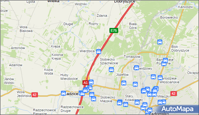 mapa Stobiecko Szlacheckie, Stobiecko Szlacheckie na mapie Targeo