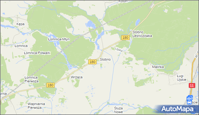 mapa Stobno gmina Trzcianka, Stobno gmina Trzcianka na mapie Targeo