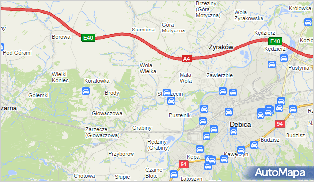 mapa Straszęcin, Straszęcin na mapie Targeo